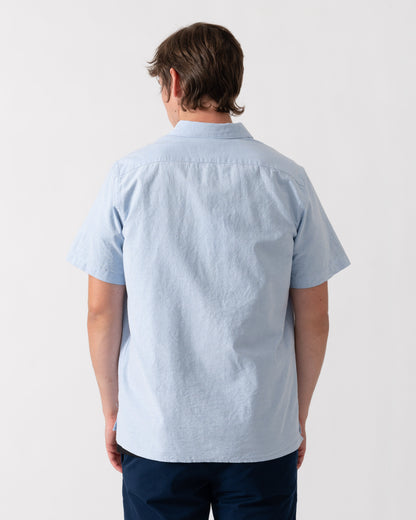 PS Paul Smith Mens Casual Fit Short Sleeve Zebra Badge Shirt - 40 Blue