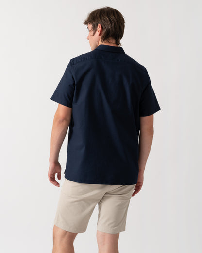 PS Paul Smith Mens Casual Fit Short Sleeve Zebra Badge Shirt - 47 Navy