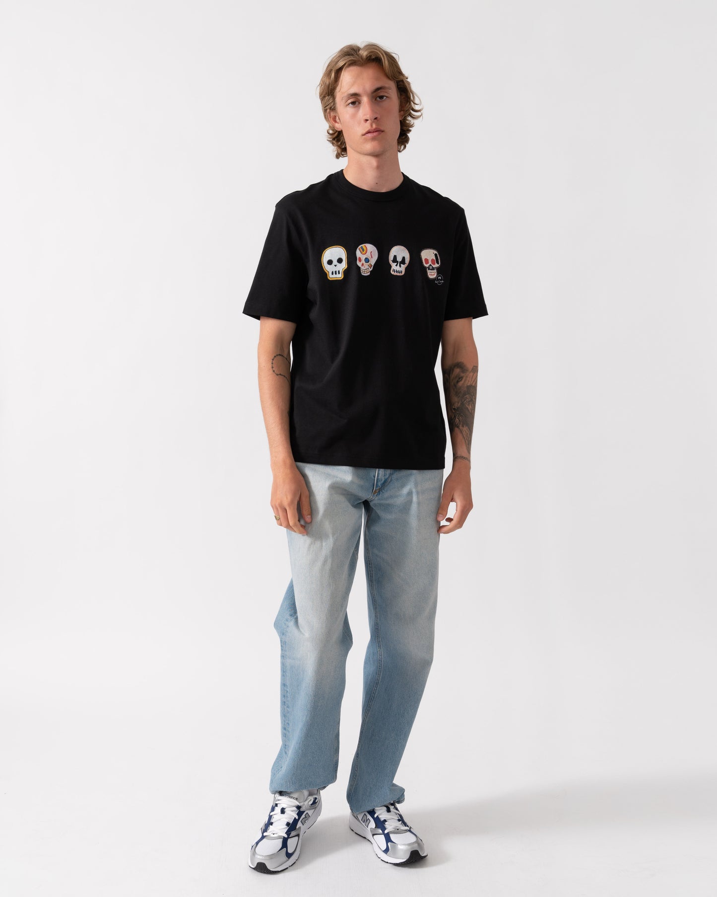 PS Paul Smith Mens Casual Fit Skulls T-Shirt - 79 Black | CHO | Designer Mens T-Shirts