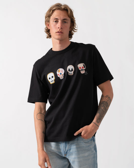 PS Paul Smith Mens Casual Fit Skulls T-Shirt - 79 Black | CHO | Designer Mens T-Shirts