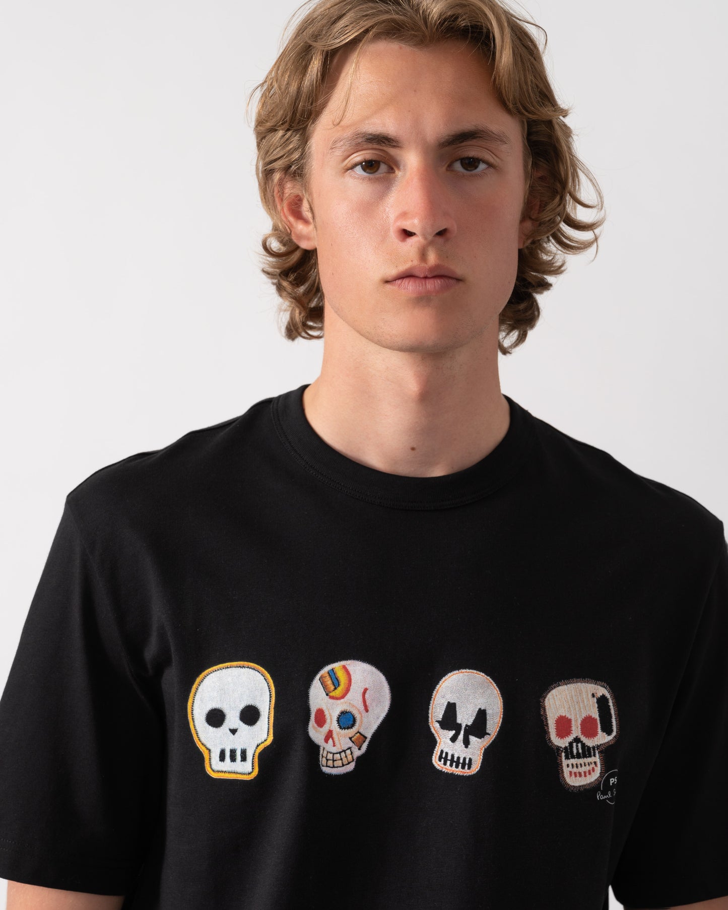 PS Paul Smith Mens Casual Fit Skulls T-Shirt - 79 Black | CHO | Designer Mens T-Shirts