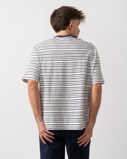 back shot of a Model wearing a PS Paul Smith Mens Casual Fit T-Shirt in Off White