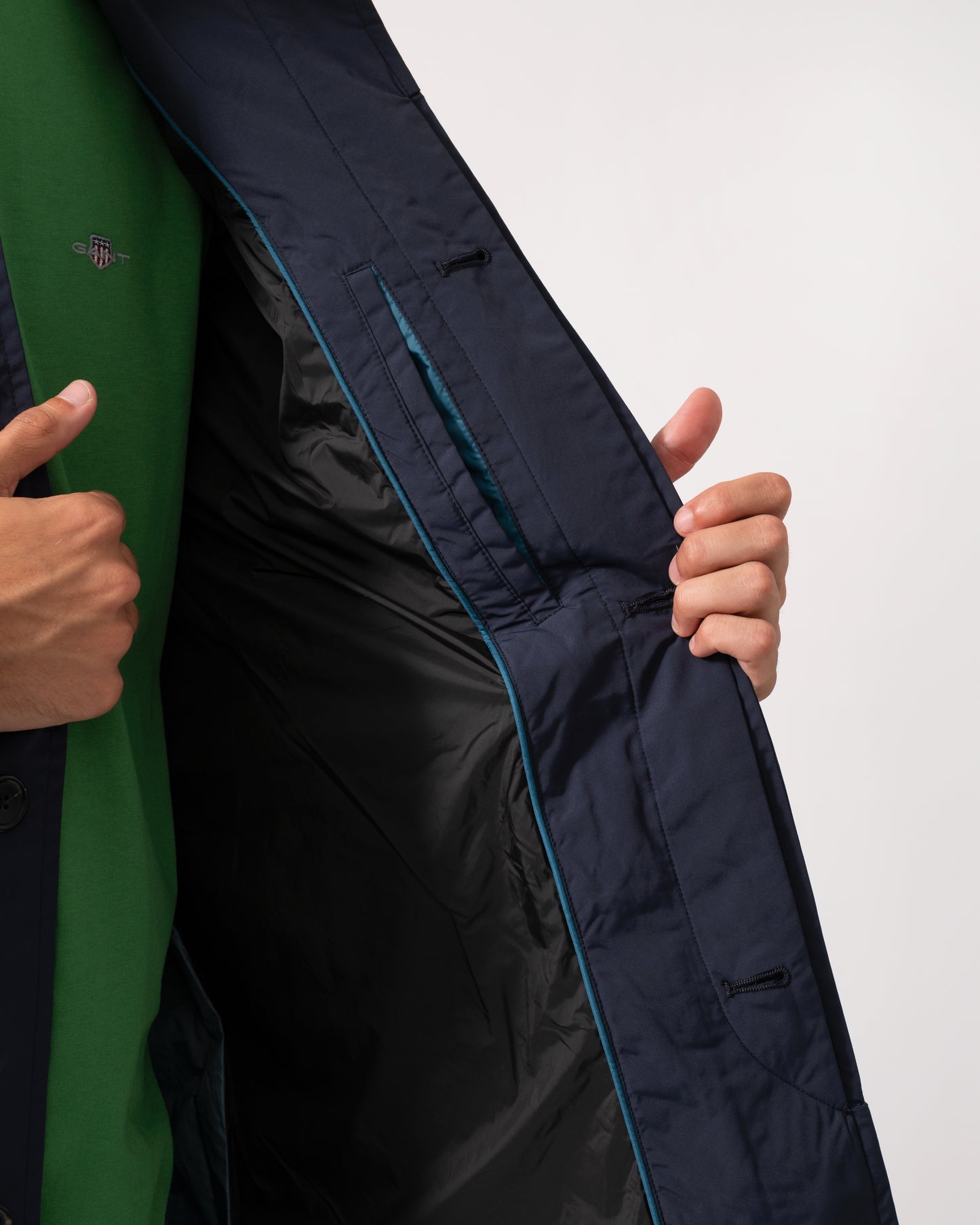 PS Paul Smith Mens Lined Mac - 49 Very Dark Navy