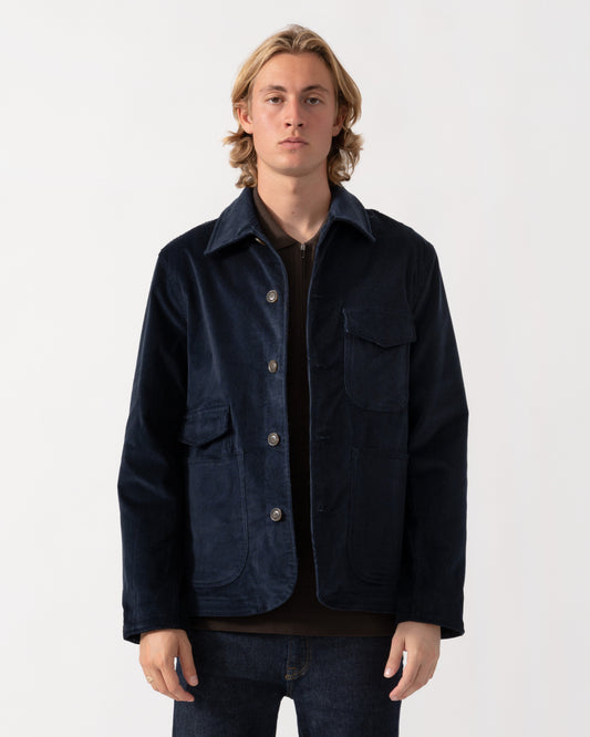 Front of the PS Paul Smith Mens Corduroy Work Jacket - 49 Very Dark Navy