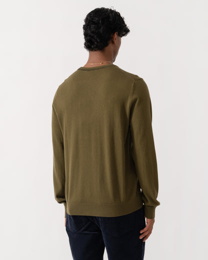 Back of PS Paul Smith Mens Crew Neck Zebra Badge Sweater - 35 Military Green