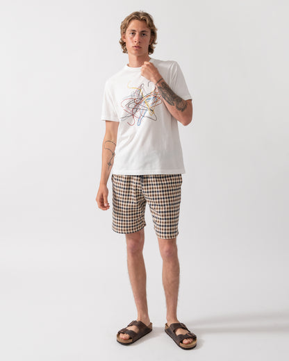 full length shot of a PS Paul Smith Mens Hangers Graphic T-Shirt in 02 White