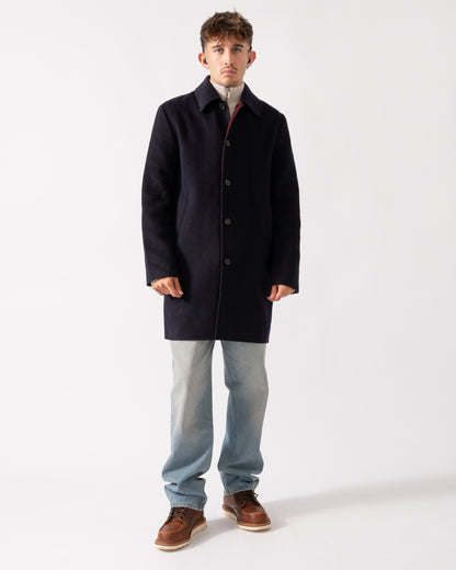 PS Paul Smith Mens Double-Face Wool-Blend Overcoat - 49 Very Dark Navy