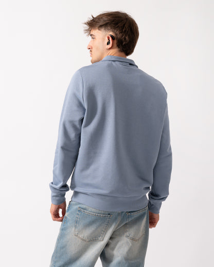 PS Paul Smith Mens Long Sleeve Half Zip Top with Zebra Logo - 43G Greyish Blue