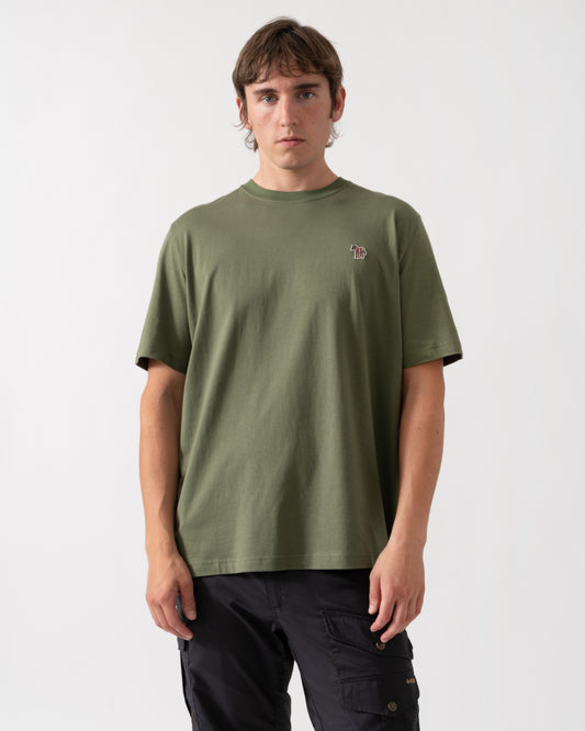 PS Paul Smith Mens Organic Cotton Zebra Logo T-Shirt - 35E Green