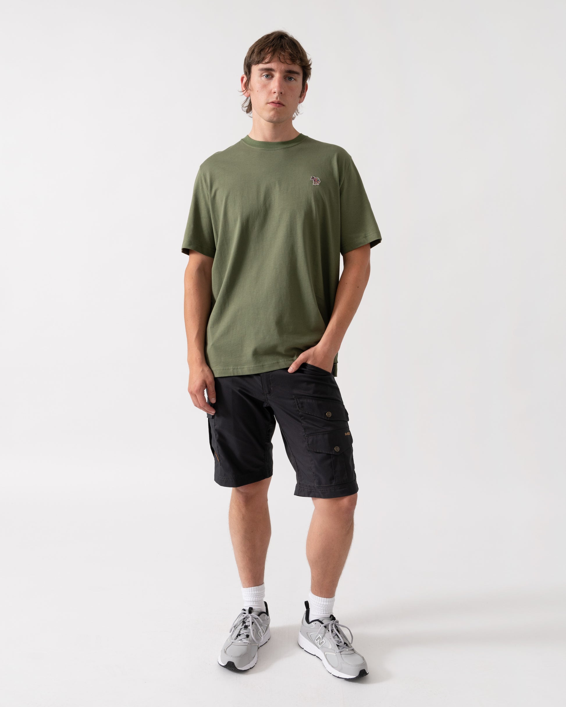 PS Paul Smith Mens Organic Cotton Zebra Logo T-Shirt - 35E Green