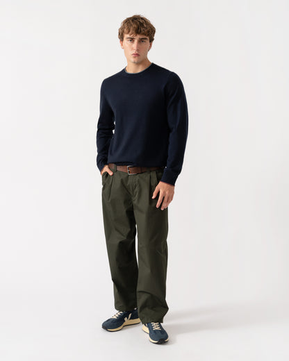Outfit shot of PS Paul Smith Mens Plain Crew Neck Sweater - 49 Very Dark Navy