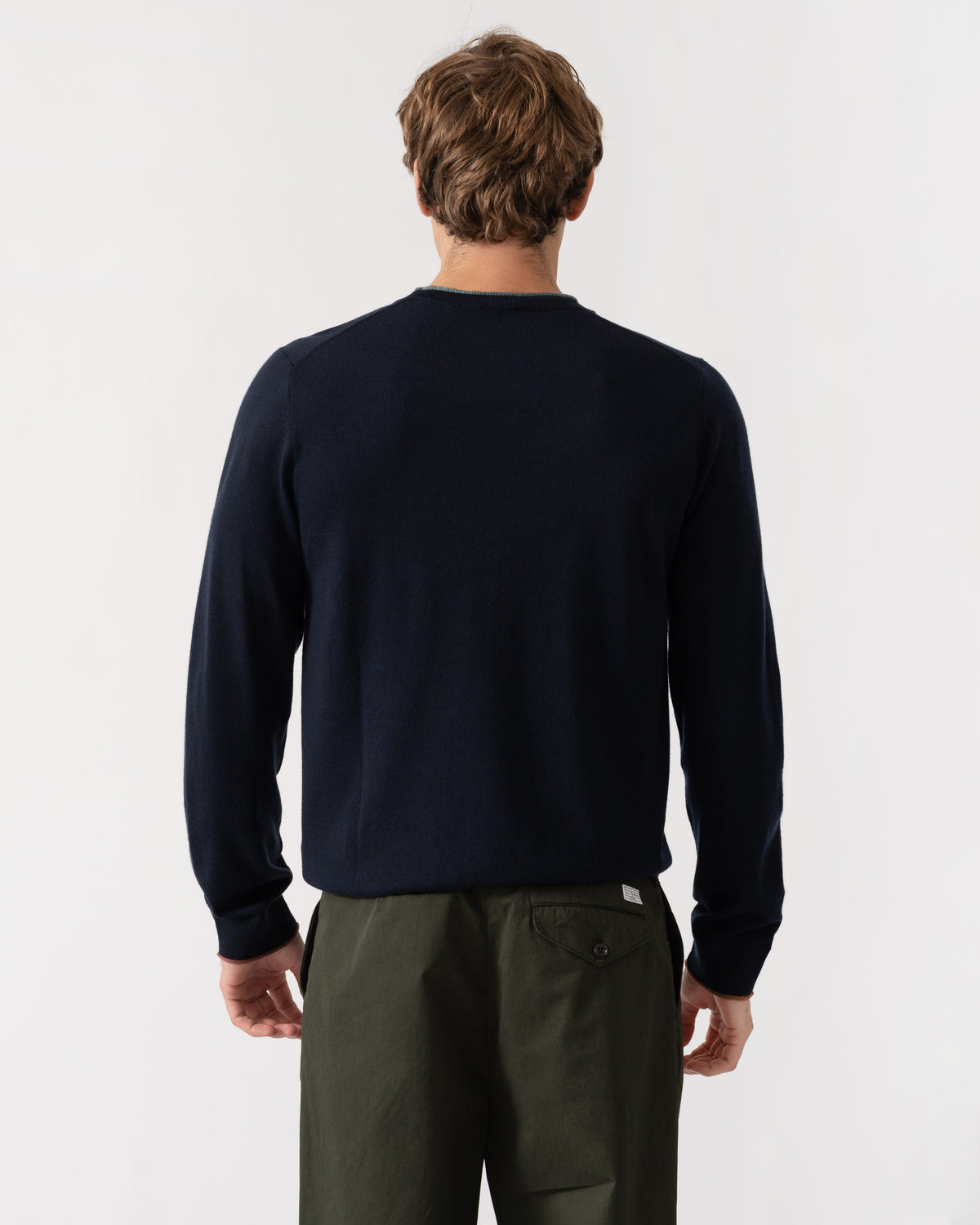 Back of PS Paul Smith Mens Plain Crew Neck Sweater - 49 Very Dark Navy