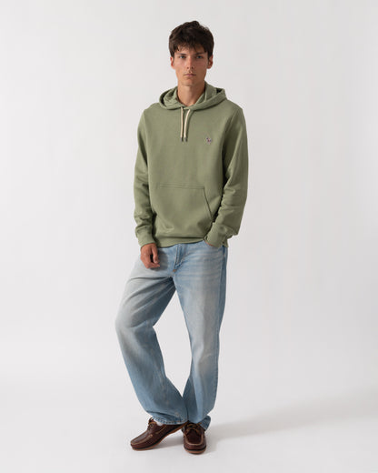 PS Paul Smith Mens Reg Fit Zebra Logo Pullover Hoodie - 34C Light Greyish Green