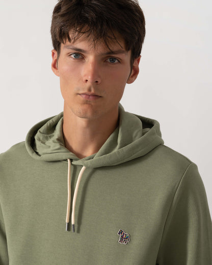 PS Paul Smith Mens Reg Fit Zebra Logo Pullover Hoodie - 34C Light Greyish Green