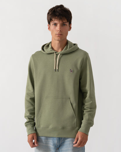 PS Paul Smith Mens Reg Fit Zebra Logo Pullover Hoodie - 34C Light Greyish Green