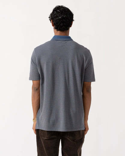 Back of the PS Paul Smith Mens Reg Fit Zip Polo Shirt - 46 Indigo