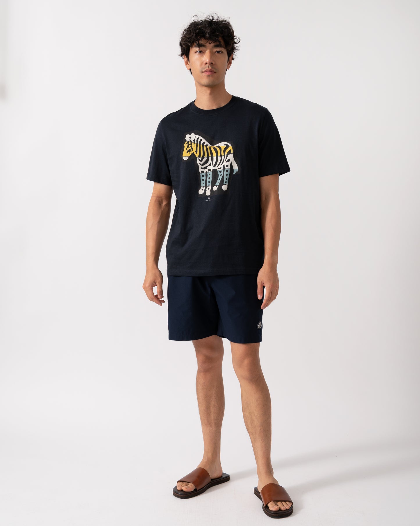 PS Paul Smith Mens Regular Fit Cutout Zebra T-Shirt - 49 Very Dark Navy