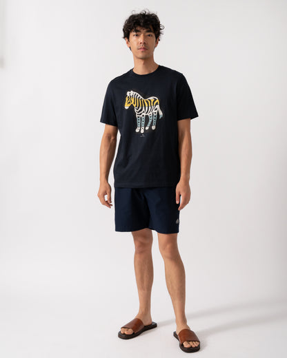 PS Paul Smith Mens Regular Fit Cutout Zebra T-Shirt - 49 Very Dark Navy
