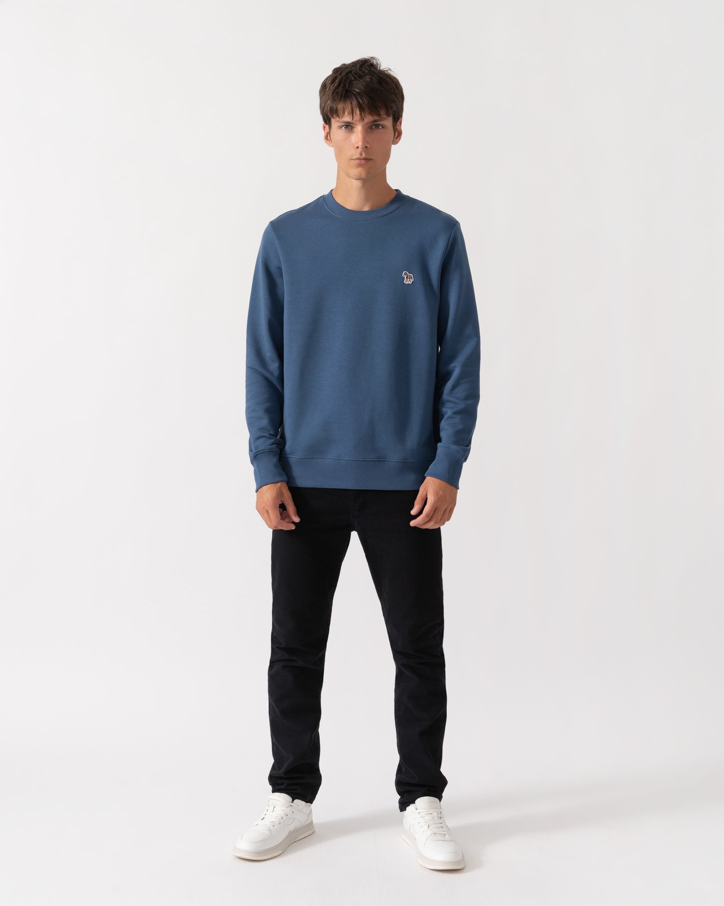 PS Paul Smith Mens Regular Fit Organic Cotton Zebra Logo Sweatshirt - 46D Indigo