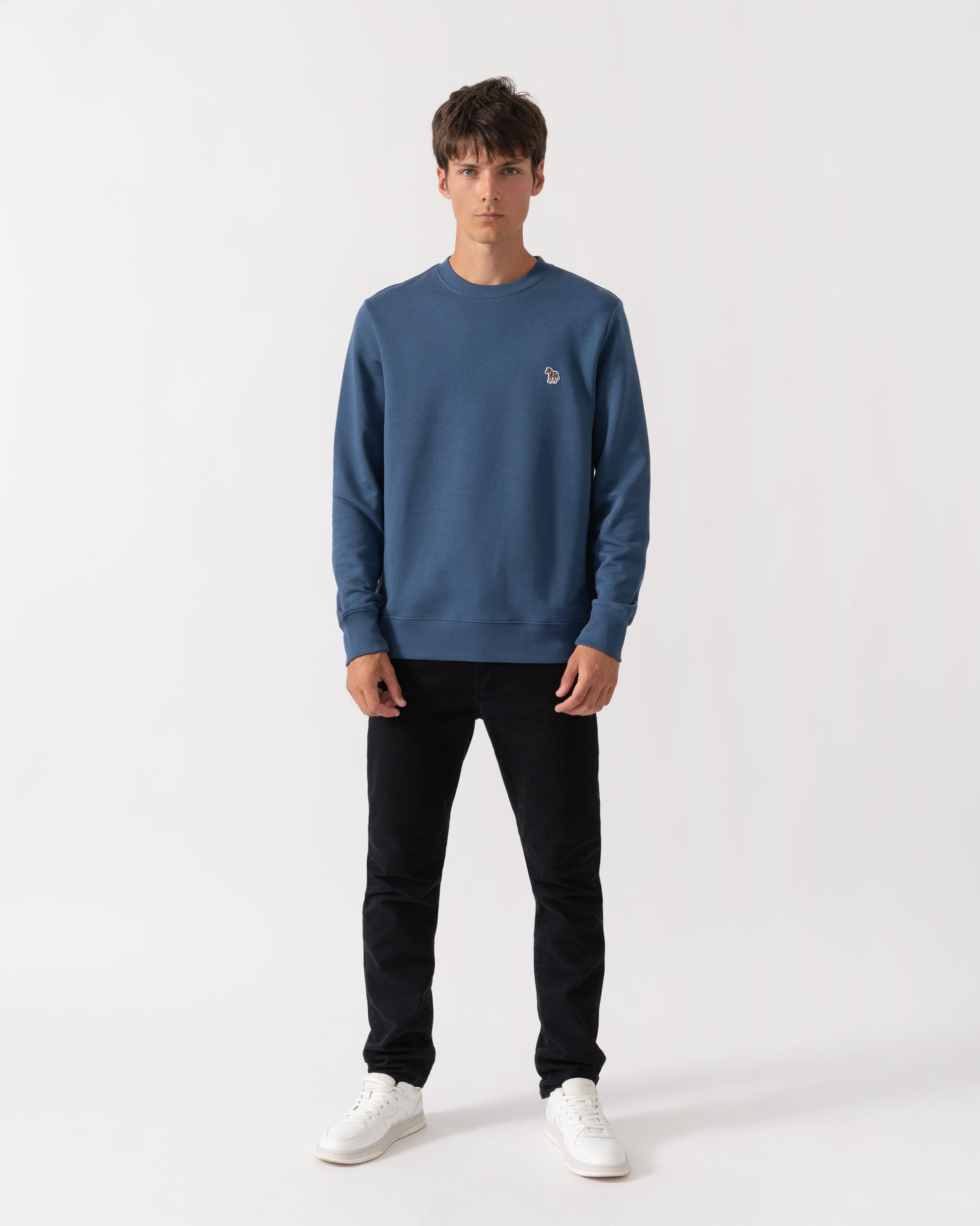 PS Paul Smith Mens Regular Fit Organic Cotton Zebra Logo Sweatshirt - 46D Indigo
