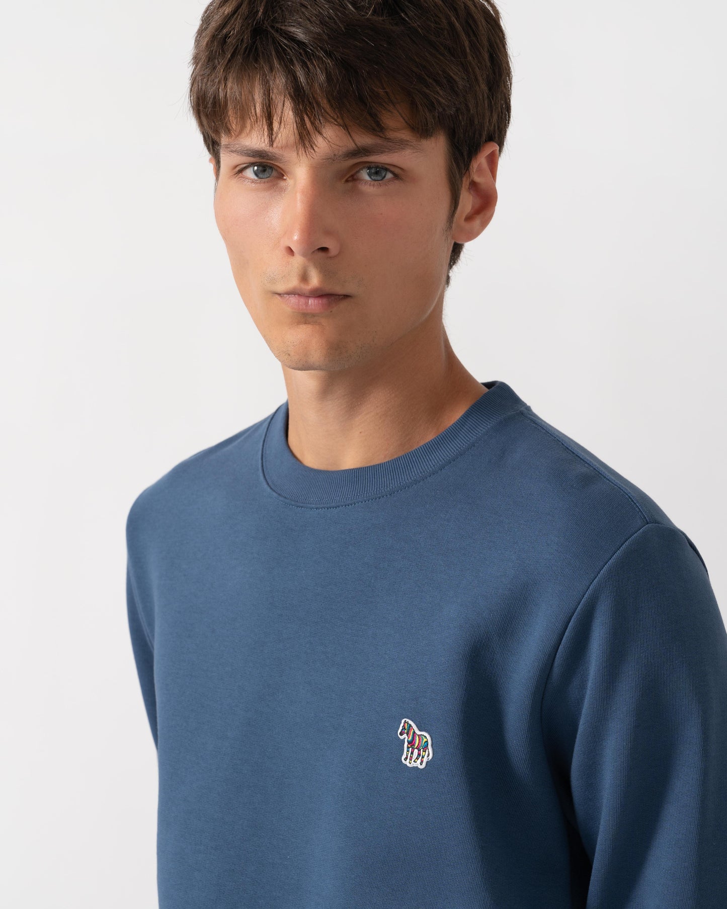 PS Paul Smith Mens Regular Fit Organic Cotton Zebra Logo Sweatshirt - 46D Indigo
