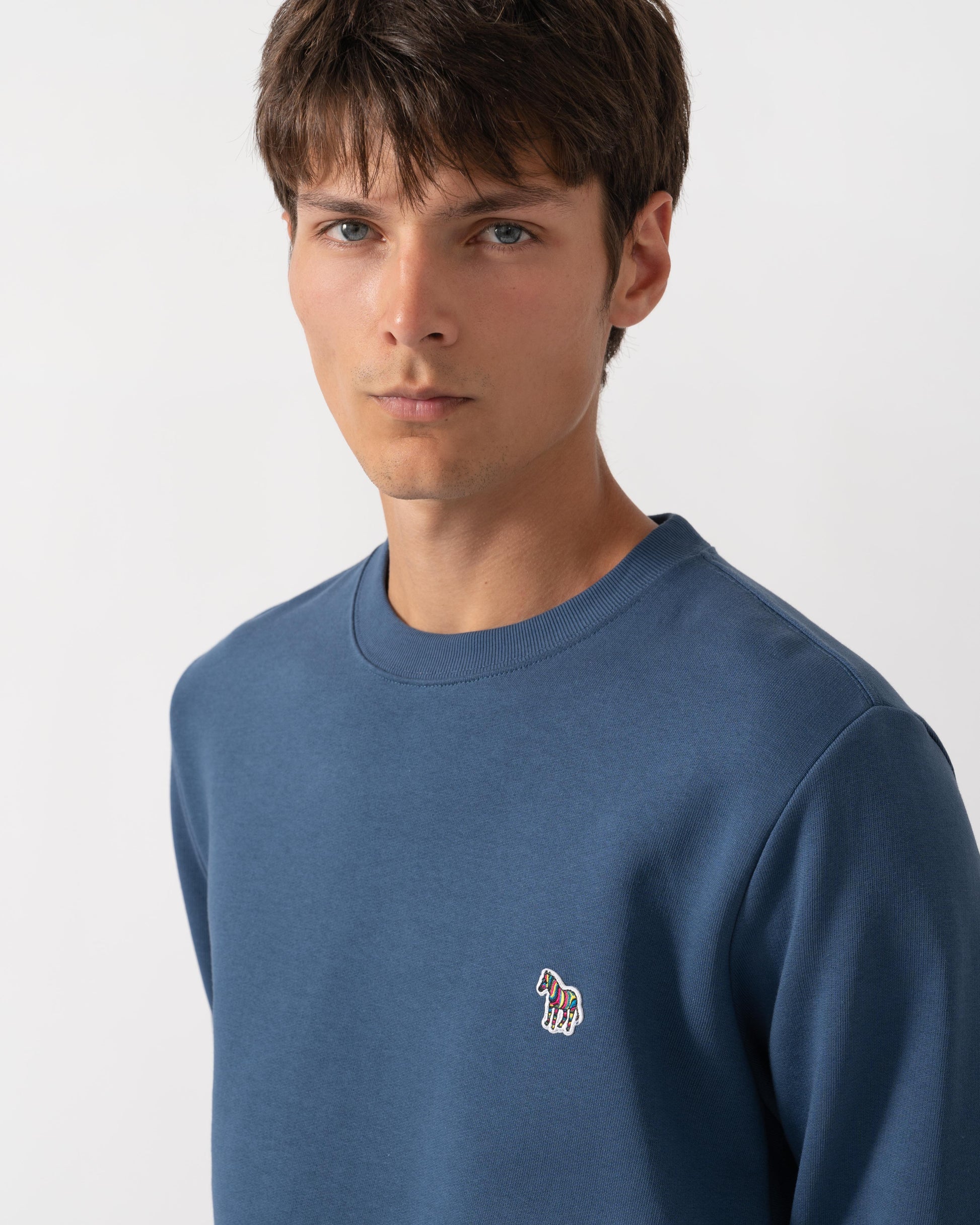 PS Paul Smith Mens Regular Fit Organic Cotton Zebra Logo Sweatshirt - 46D Indigo