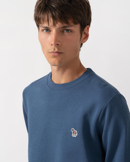 PS Paul Smith Mens Regular Fit Organic Cotton Zebra Logo Sweatshirt - 46D Indigo