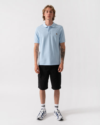 PS Paul Smith Mens Regular Fit Short Sleeve Zebra Logo Polo Shirt M2R-183K-WZEBRA - 41E Blue | CHO | Designer Mens Short Sleeve Polo Shirts