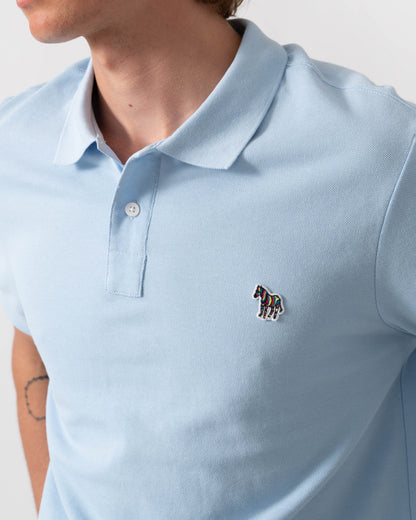PS Paul Smith Mens Regular Fit Short Sleeve Zebra Logo Polo Shirt M2R-183K-WZEBRA - 41E Blue | CHO | Designer Mens Short Sleeve Polo Shirts