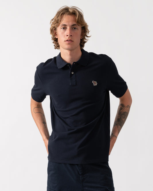 PS Paul Smith Mens Regular Fit Short Sleeve Zebra Logo Polo Shirt M2R-183K-WZEBRA - 49 Very Dark Navy | CHO | Designer Mens Short Sleeve Polo Shirts