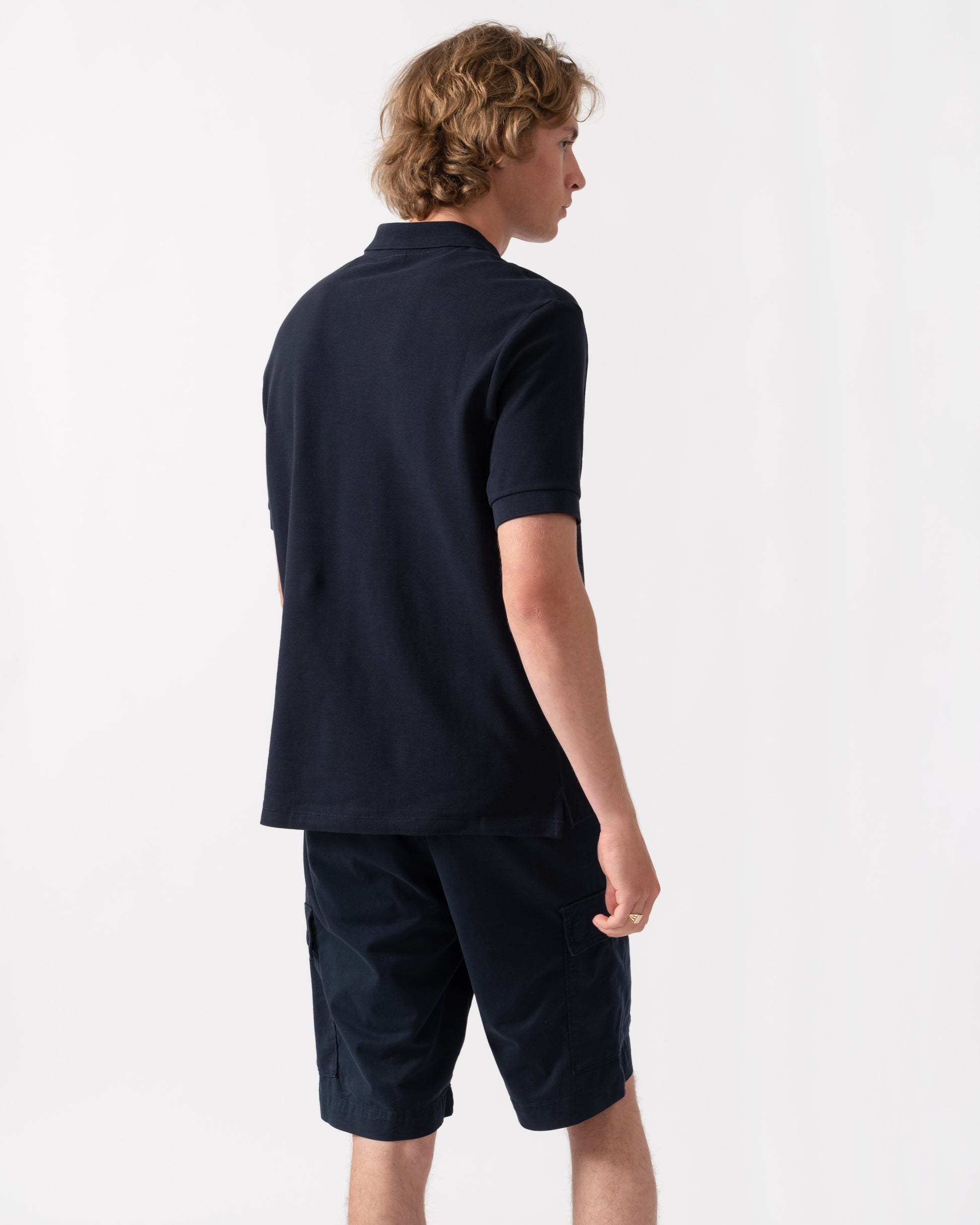 PS Paul Smith Mens Regular Fit Short Sleeve Zebra Logo Polo Shirt M2R-183K-WZEBRA - 49 Very Dark Navy | CHO | Designer Mens Short Sleeve Polo Shirts