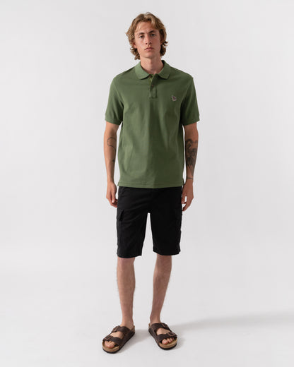 PS Paul Smith Mens Regular Fit Short Sleeve Zebra Logo Polo Shirt - 35E Green
