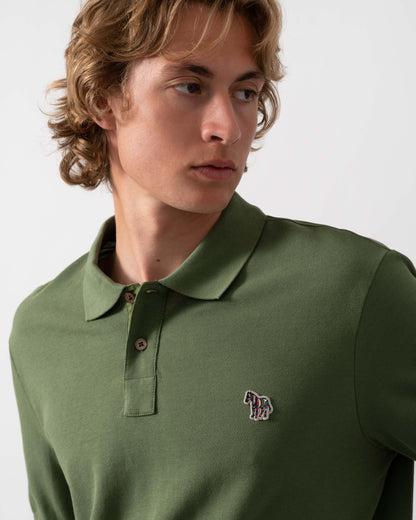 PS Paul Smith Mens Regular Fit Short Sleeve Zebra Logo Polo Shirt - 35E Green