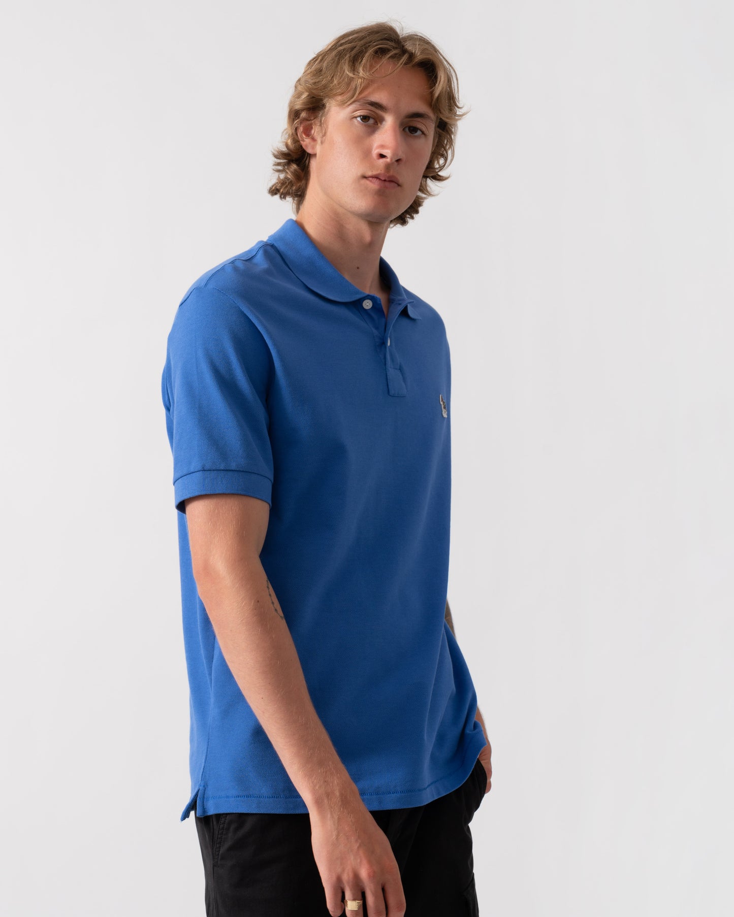 PS Paul Smith Mens Regular Fit Short Sleeve Zebra Logo Polo Shirt M2R-183KZ-W20067 - 44L Blue