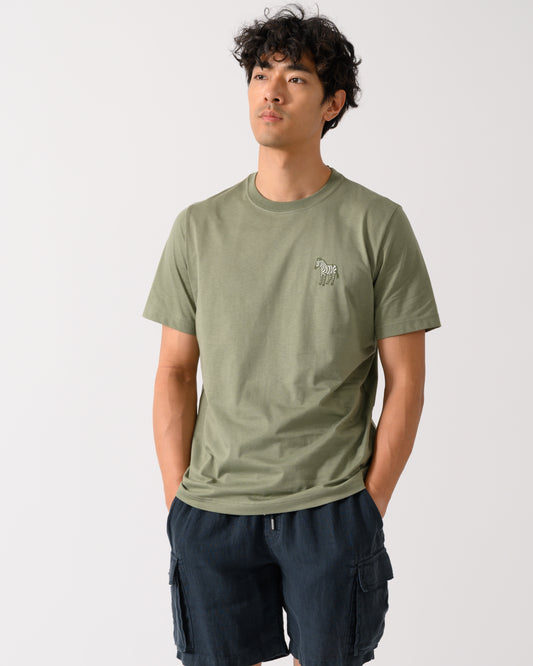 PS Paul Smith Mens Regular Fit Simple Zebra T-Shirt - 34C Light Greyish Green