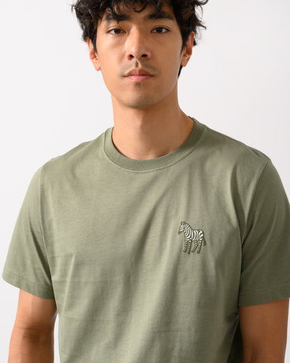 PS Paul Smith Mens Regular Fit Simple Zebra T-Shirt - 34C Light Greyish Green