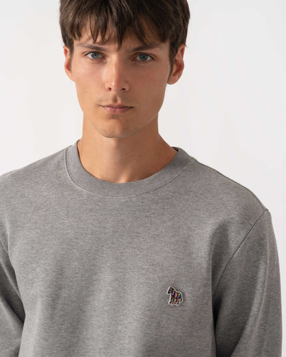 PS Paul Smith Mens Regular Fit Zebra Logo Sweatshirt M2R-027R-WZEBRA - 72 Melange