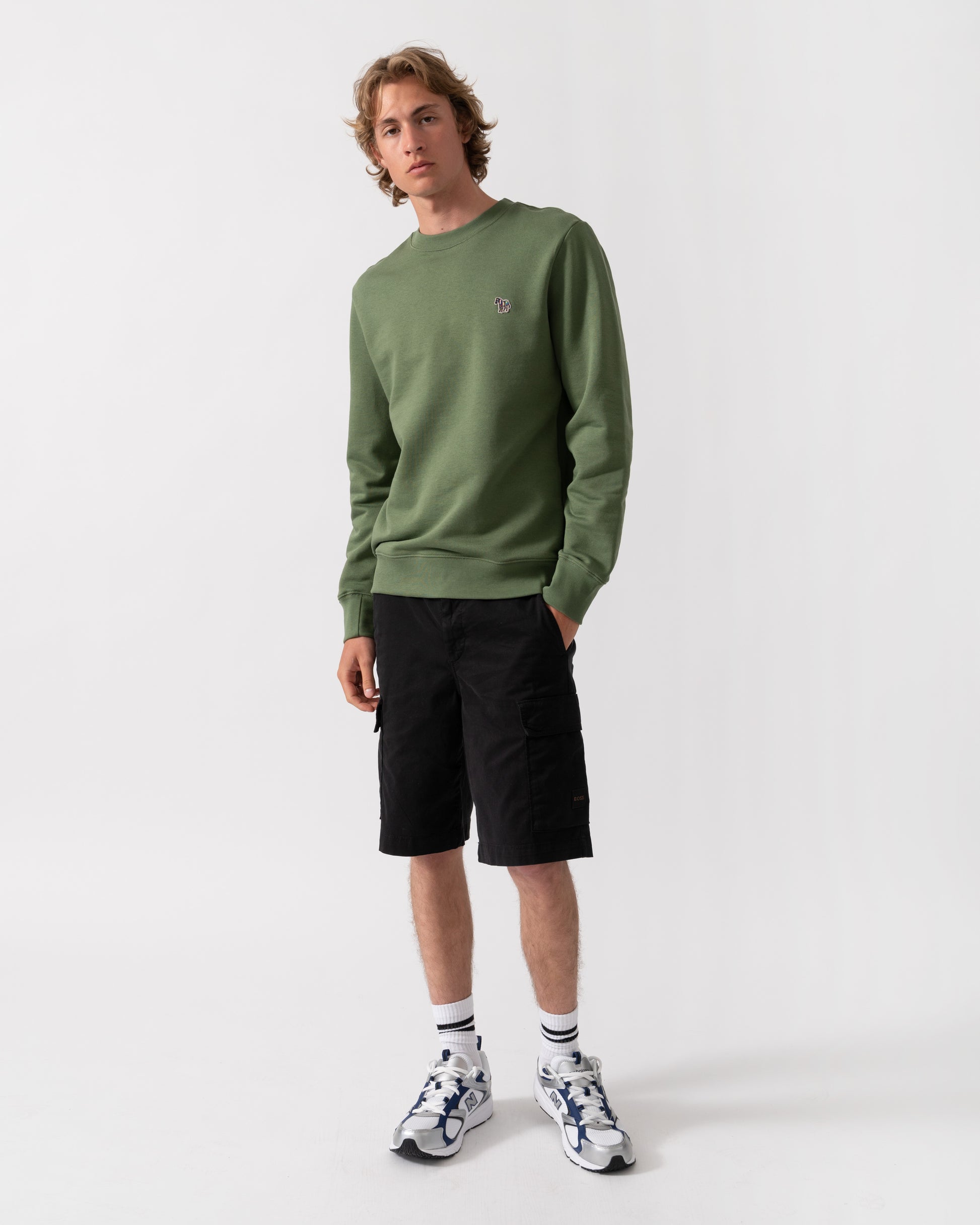 PS Paul Smith Mens Regular Fit Zebra Logo Sweatshirt M2R-027RZ-W21116 - 35D Green