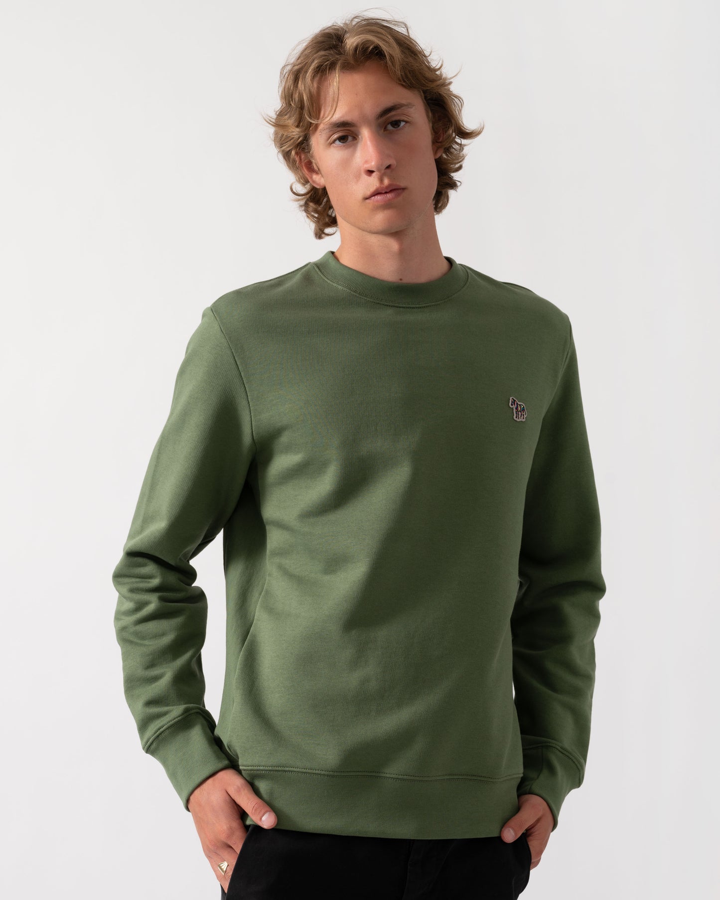PS Paul Smith Mens Regular Fit Zebra Logo Sweatshirt M2R-027RZ-W21116 - 35D Green