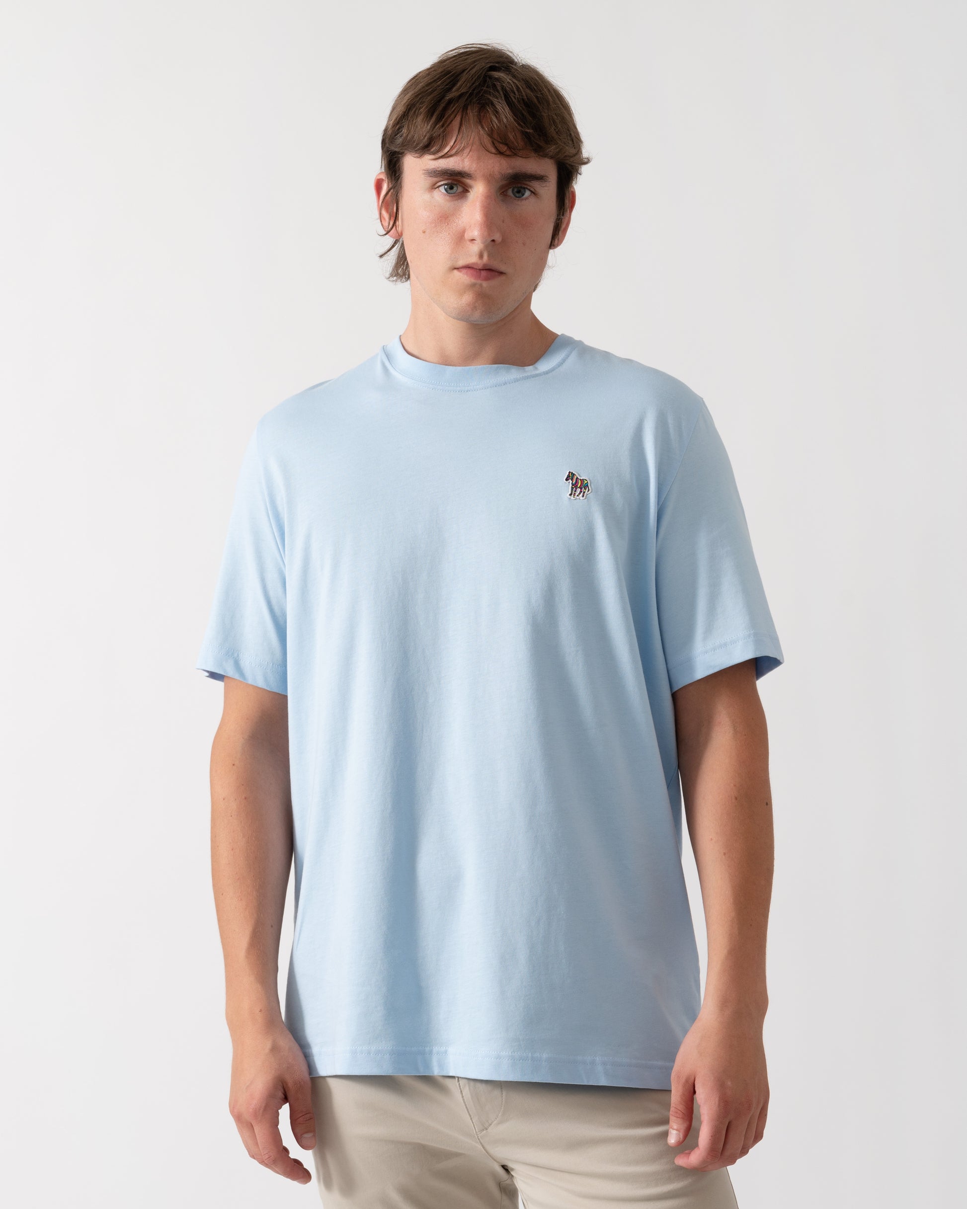 PS Paul Smith Mens Regular Fit Zebra Logo T-Shirt M2R-011R-WZEBRA - 41E Blue