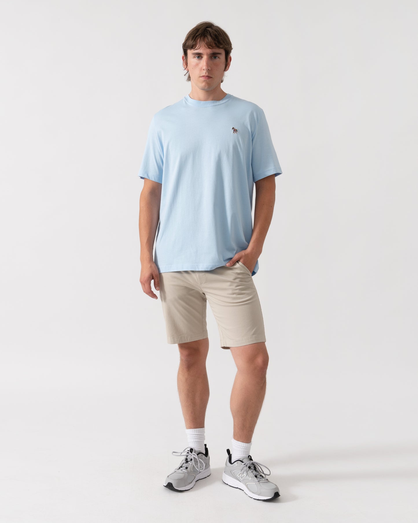 PS Paul Smith Mens Regular Fit Zebra Logo T-Shirt M2R-011R-WZEBRA - 41E Blue