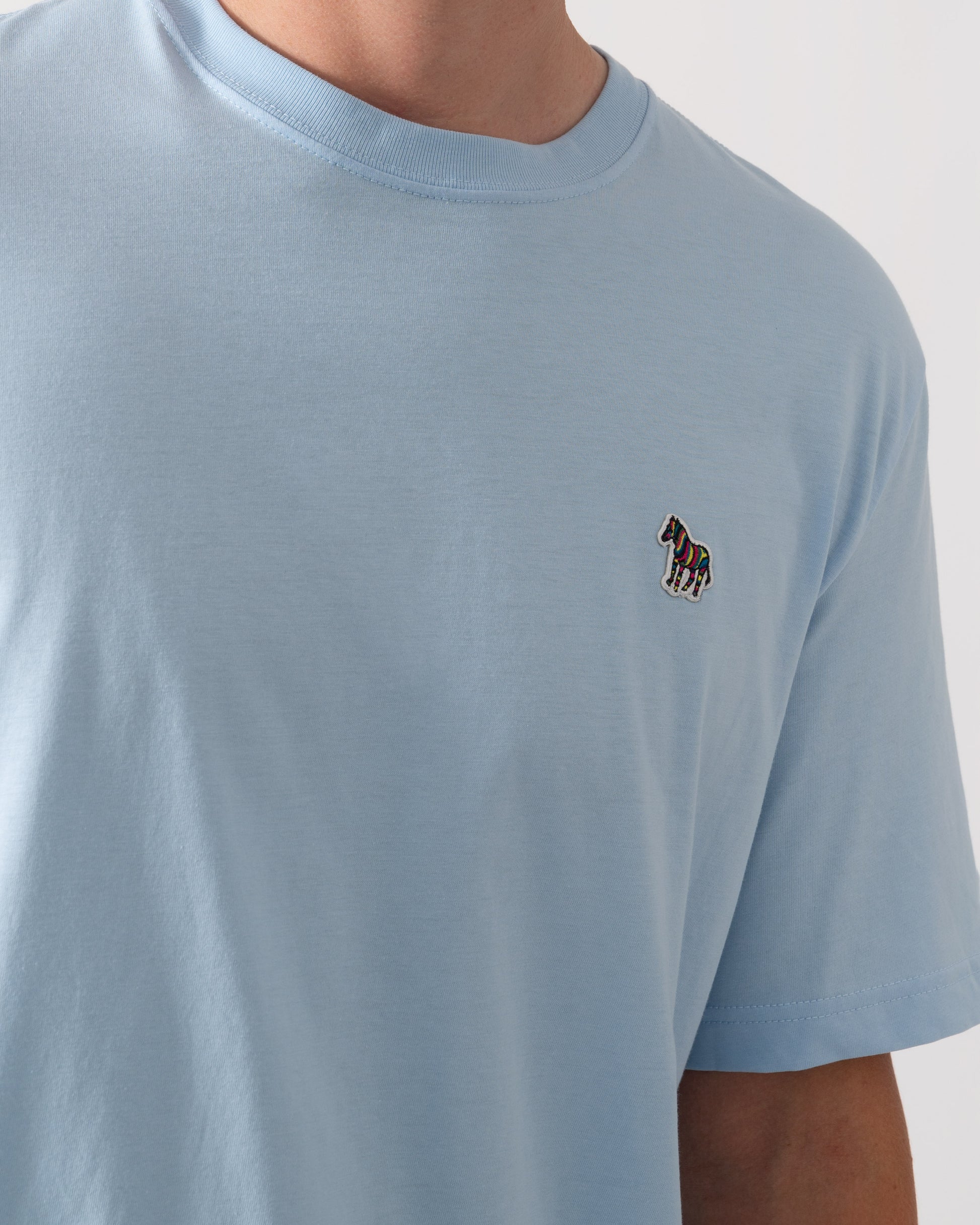 PS Paul Smith Mens Regular Fit Zebra Logo T-Shirt M2R-011R-WZEBRA - 41E Blue