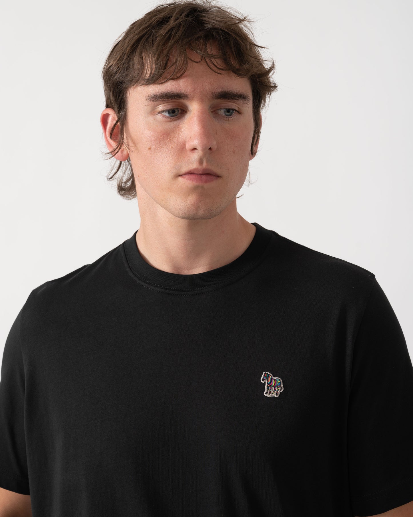 PS Paul Smith Mens Regular Fit Zebra Logo T-Shirt M2R-011R-WZEBRA - 79 Black