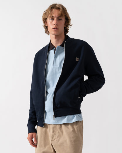 PS Paul Smith Mens Regular Fit Zebra Logo Zip Bomber Jacket - 49 Very Dark Navy