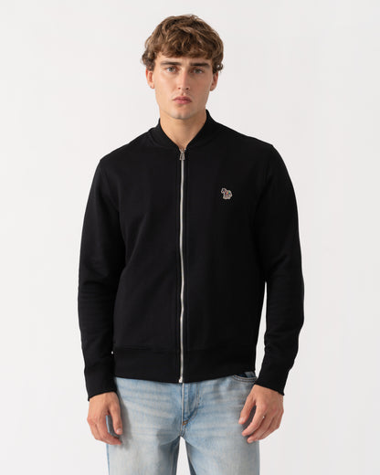 PS Paul Smith Mens Regular Fit Zebra Logo Zip Bomber Jacket - 79 Black
