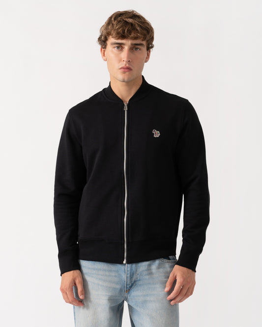 PS Paul Smith Mens Regular Fit Zebra Logo Zip Bomber Jacket - 79 Black | CHO | Designer Mens Bomber Jackets