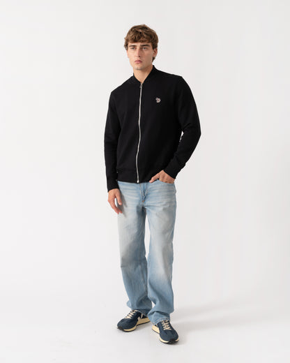 PS Paul Smith Mens Regular Fit Zebra Logo Zip Bomber Jacket - 79 Black