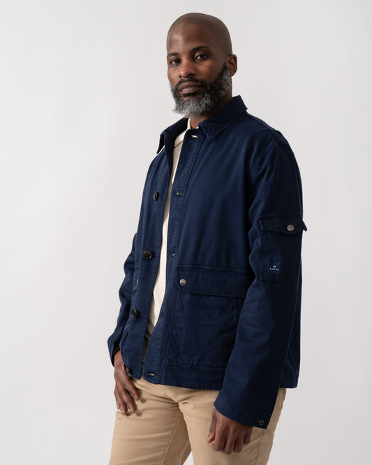 model wearing a PS Paul Smith Mens Shirt Jacket in Blue