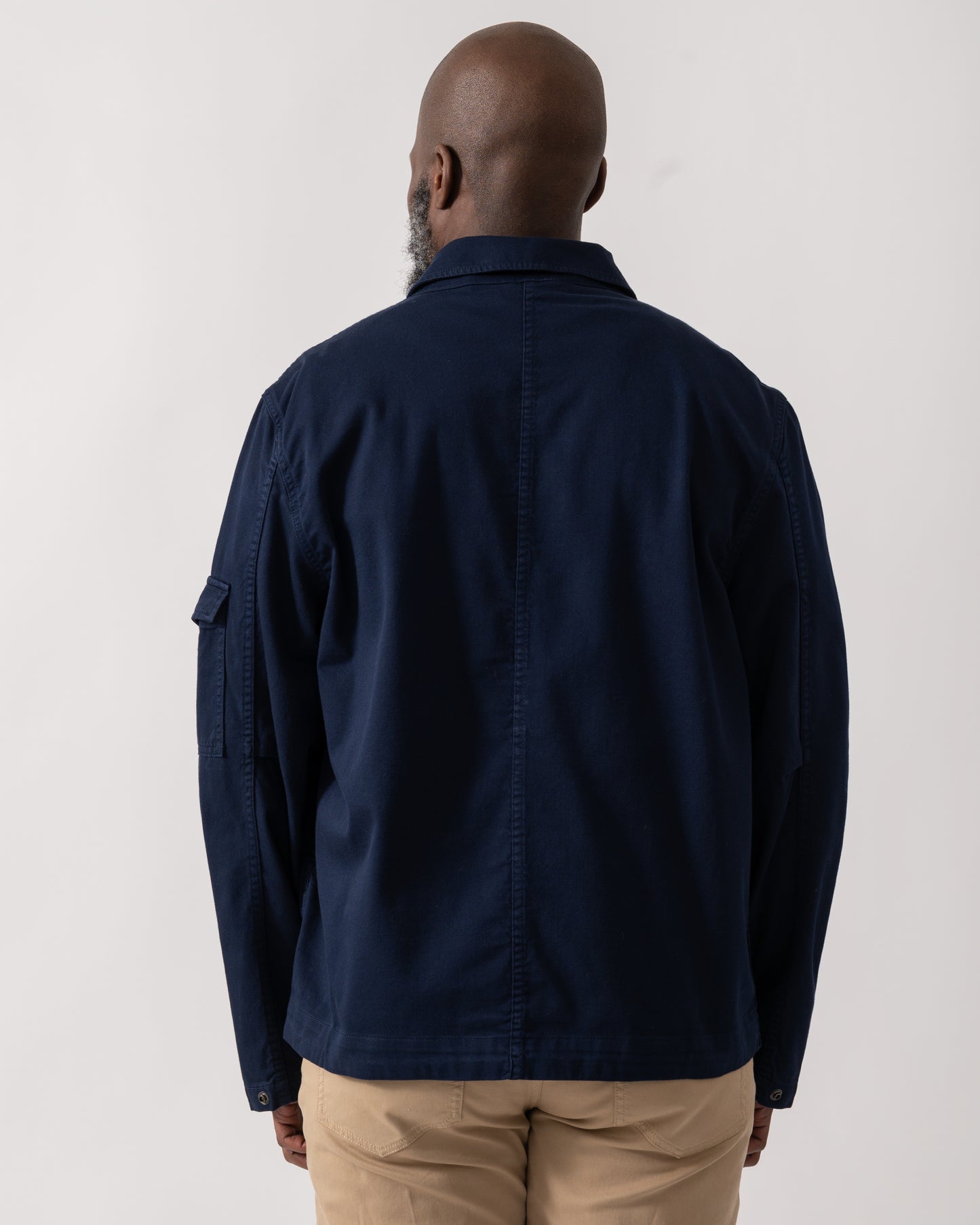 back shot of model wearing a PS Paul Smith Mens Shirt Jacket in Blue