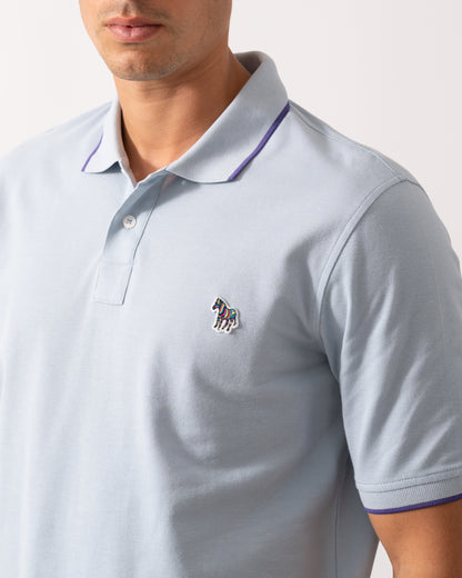 PS Paul Smith Mens Short Sleeve Zebra Badge Polo - 40C Light Blue